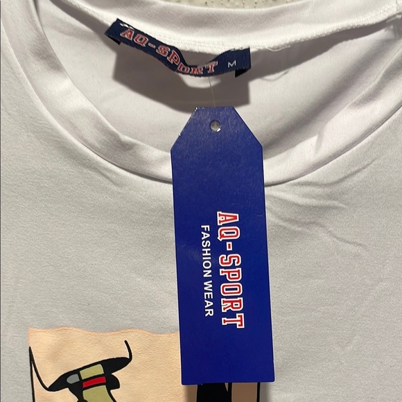 White Graphic T-Shirt with Red and Black Design - Picture 4 of 5